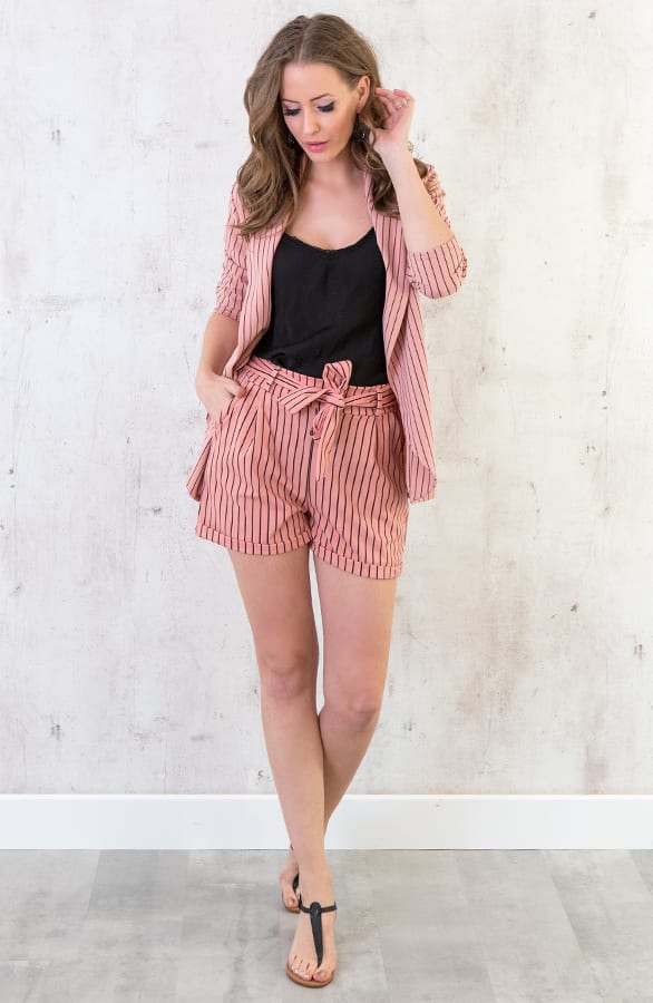 Basic Strik Shorts Gestreept – shoparchief, foto 4