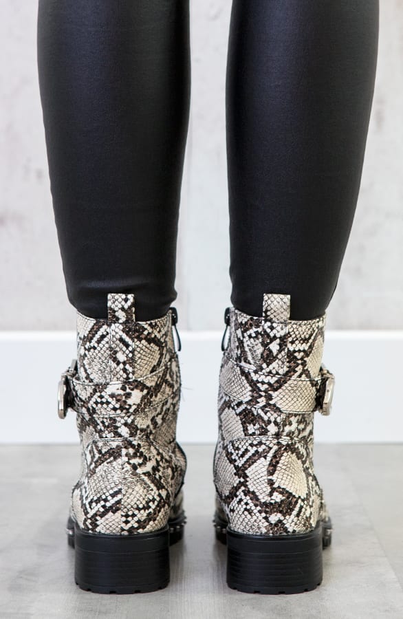 Biker Boots Slangenprint – shoparchief, foto 5