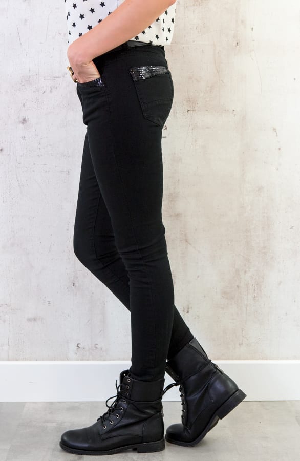 Pailletten Jeans Zwart – shoparchief, foto 3