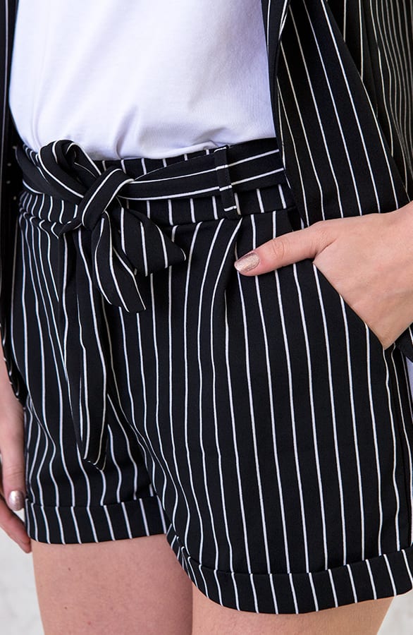Basic Strik Short Strepen Zwart – shoparchief, foto 6