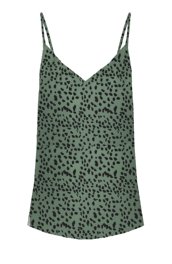 Cheetah Spaghetti Top Armeegrün, Shoparchiv, Foto 1