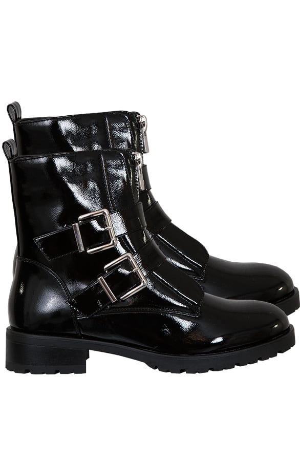 Lack-Stiefeletten mit Schnallen, Shoparchiv, Foto 1