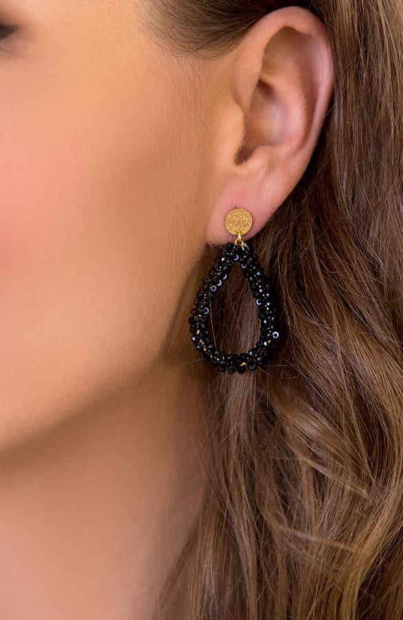 Oval Black Oorbellen Small – shoparchief, foto 1