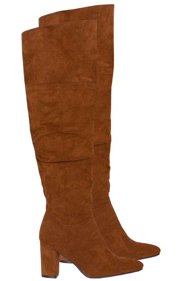 Overknee-Stiefel mit Absatz Cognac, Shoparchiv, Foto 1