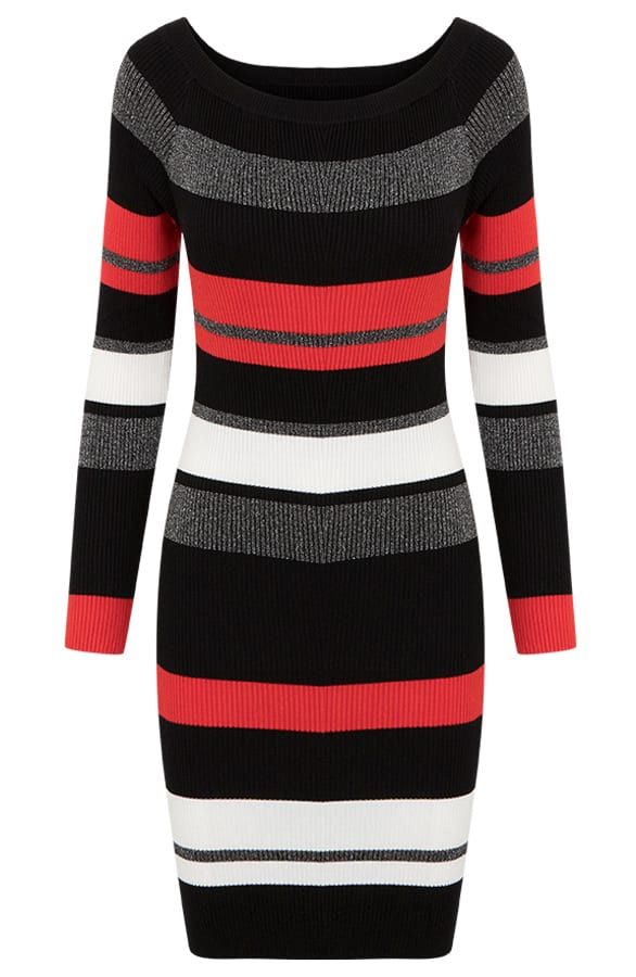 Stretch Jurk Gestreept Rood – shoparchief, foto 1
