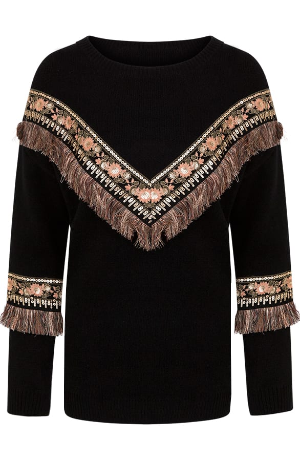 Trui Boho Zwart – shoparchief, foto 1