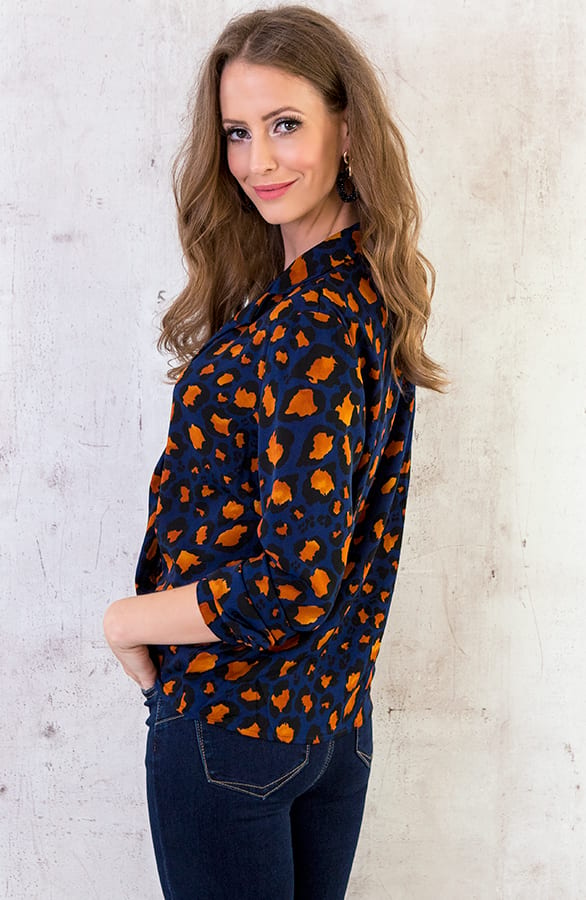 Panter Blouse Overslag Marine – shoparchief, foto 3