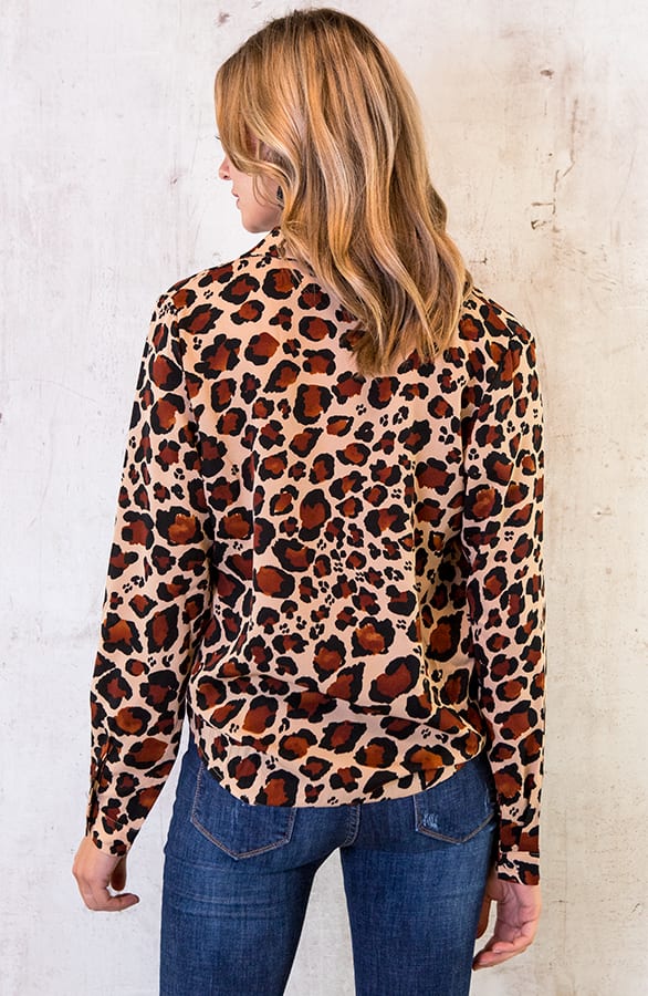 Panter Blouse Overslag Beige – shoparchief, foto 5