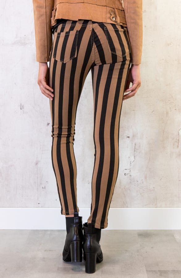 Gestreifte Hose Schwarz Camel, Shoparchiv, Foto 4