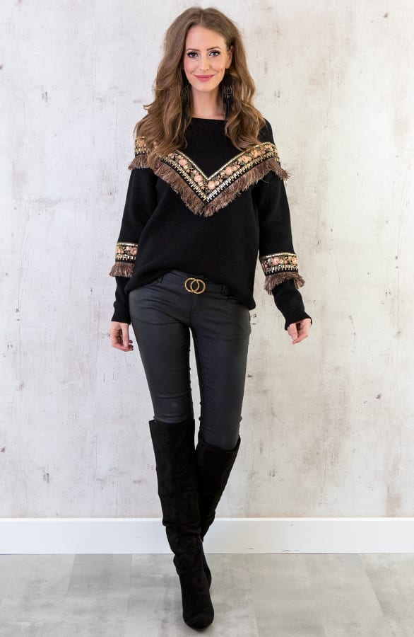 Trui Boho Zwart – shoparchief, foto 4
