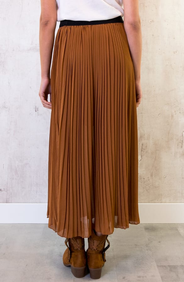 Plooirok Dames Cognac – shoparchief, foto 4