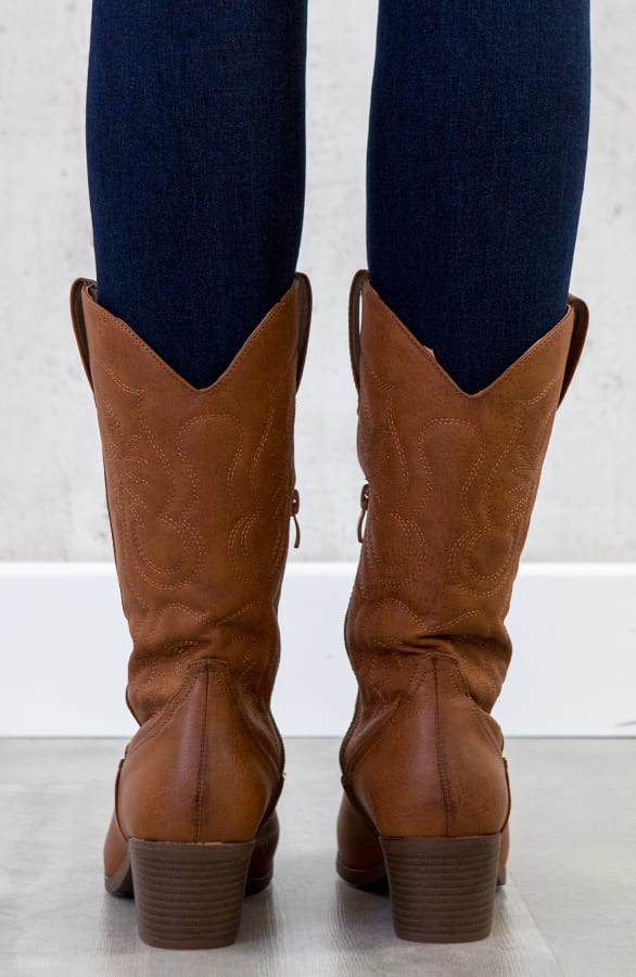 Cowboylaarzen Leer Cognac – shoparchief, foto 5