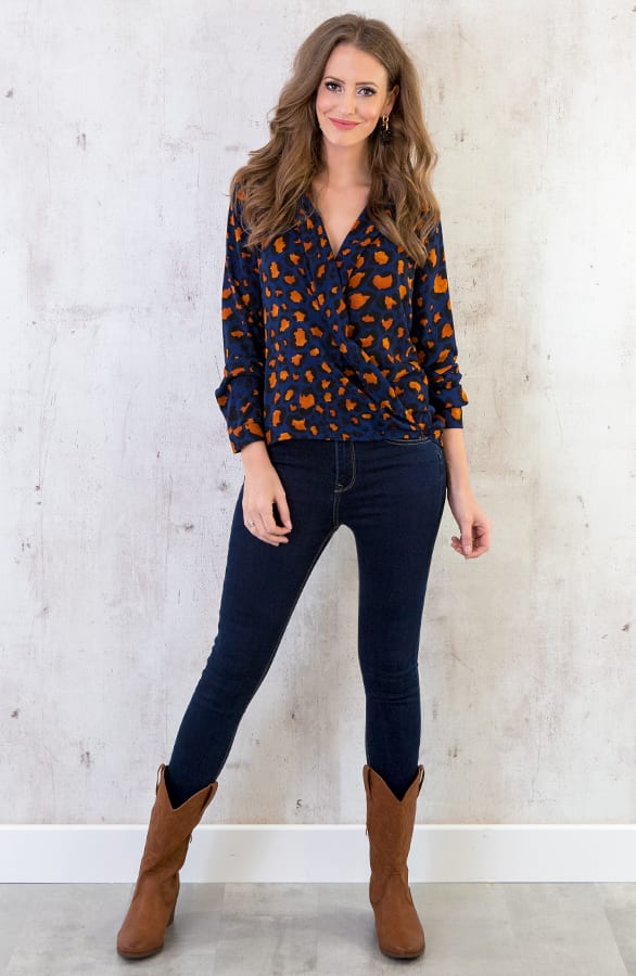 Panter Blouse Overslag Marine – shoparchief, foto 6