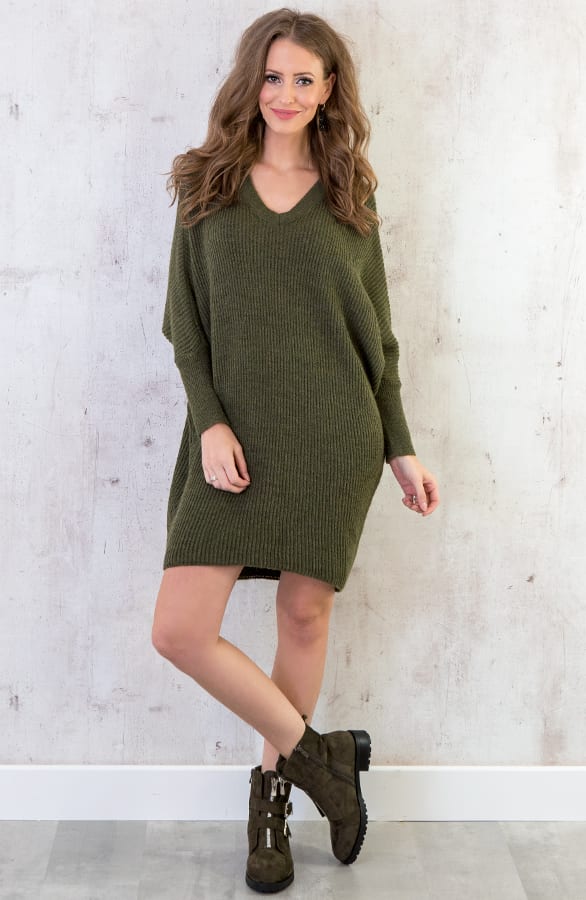 Gebreide Oversized Trui Legergroen – shoparchief, foto 5