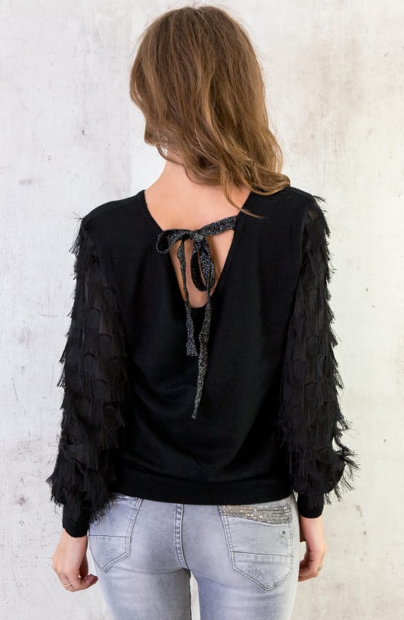 Trui Met Fringe Zwart – shoparchief, foto 5