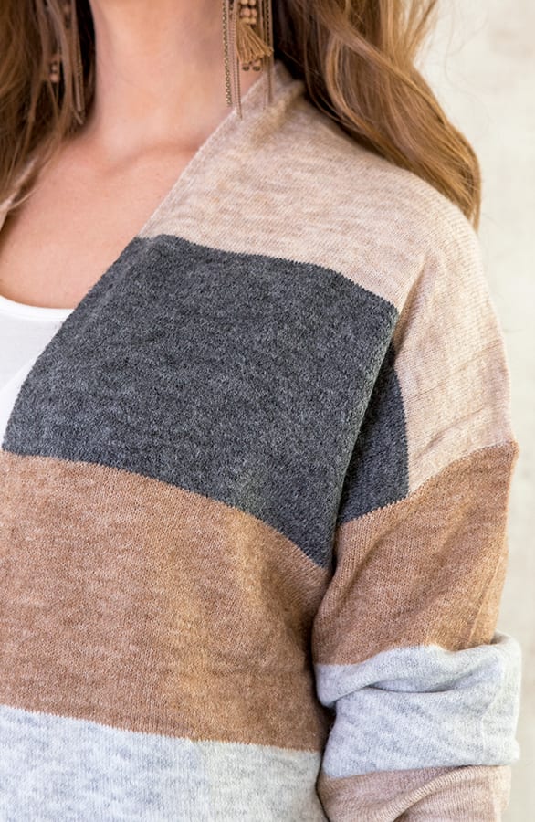 Gestreept Vest Taupe – shoparchief, foto 4
