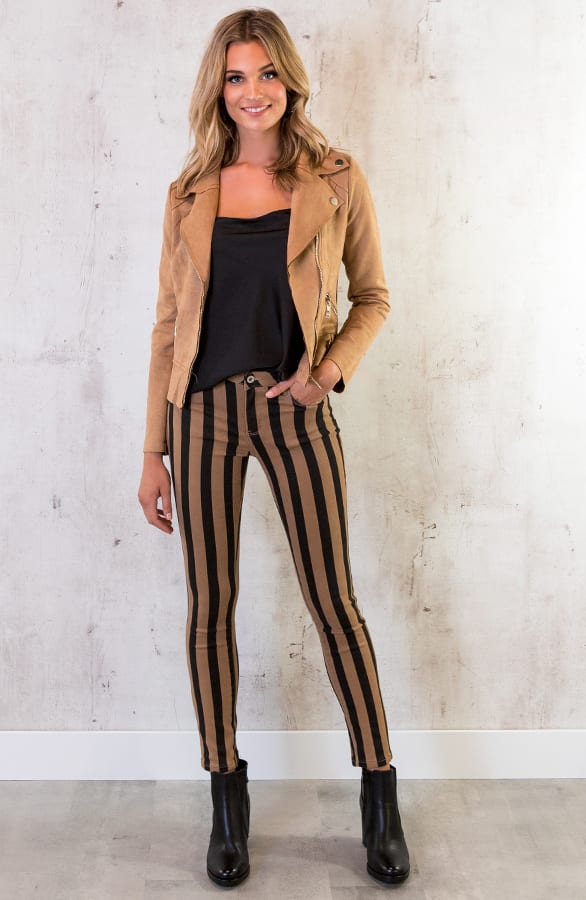 Gestreifte Hose Schwarz Camel, Shoparchiv, Foto 5