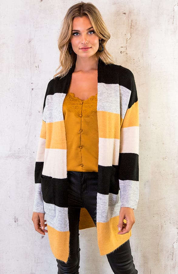 Gestreept Vest Okergeel – shoparchief, foto 1