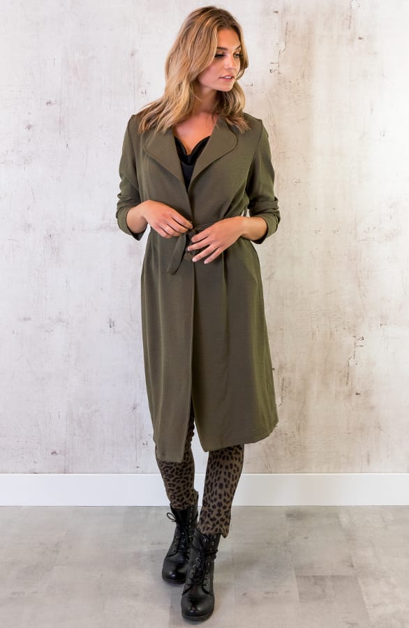 Trenchcoat Dames Legergroen – shoparchief, foto 5