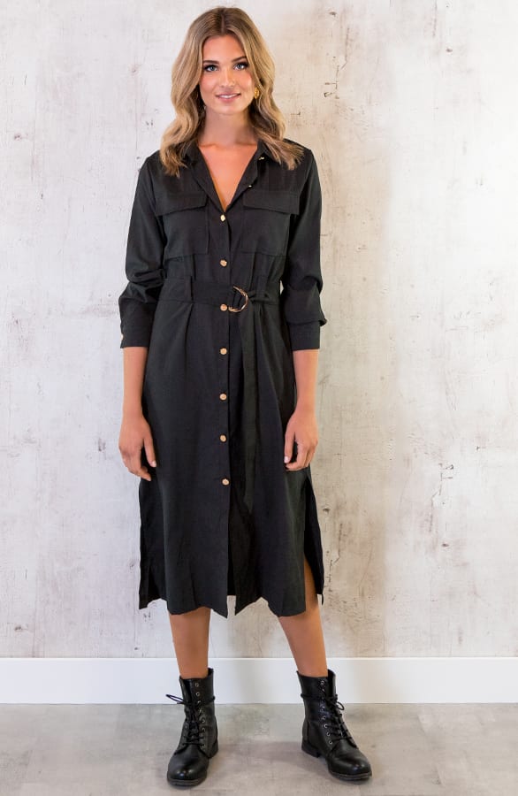 Lange Blouse Met Knopen Zwart – shoparchief, foto 7