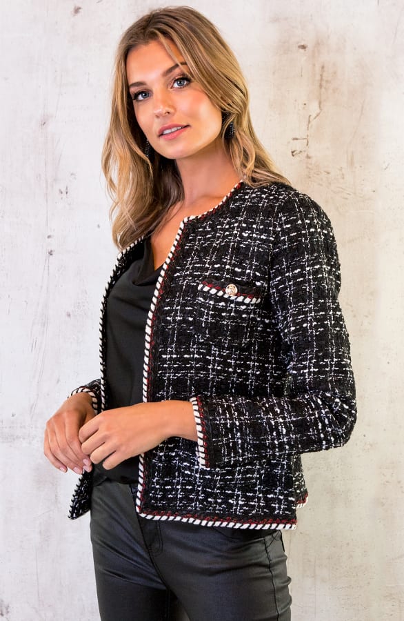 Limited Tweed Cardigan Zwart – shoparchief, foto 2