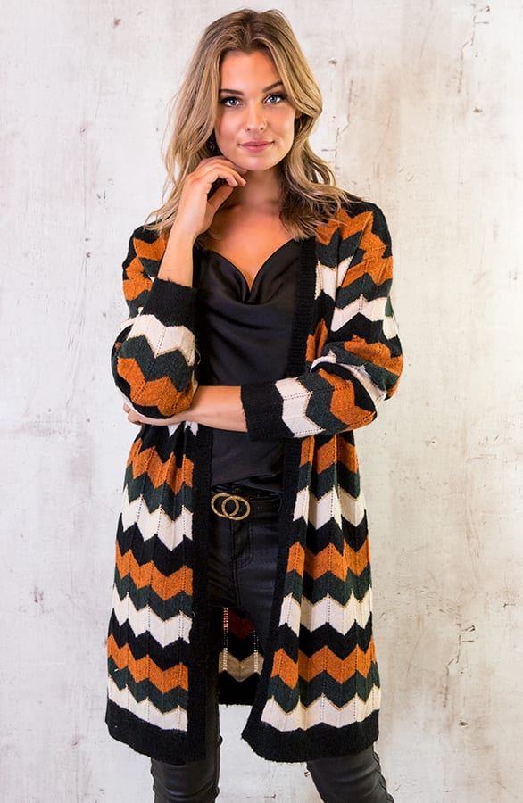 Zigzag Cardigan Zwart – shoparchief, foto 1