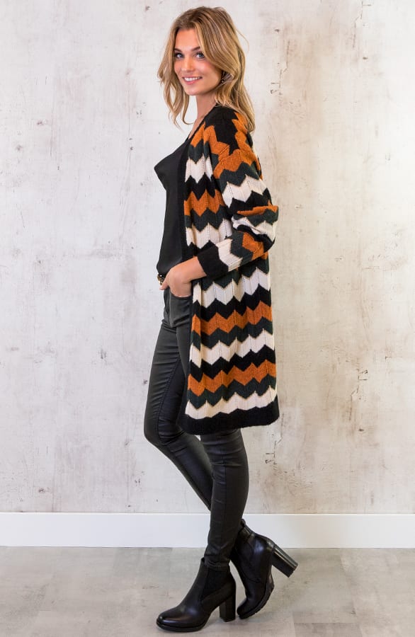 Zigzag Cardigan Zwart – shoparchief, foto 4