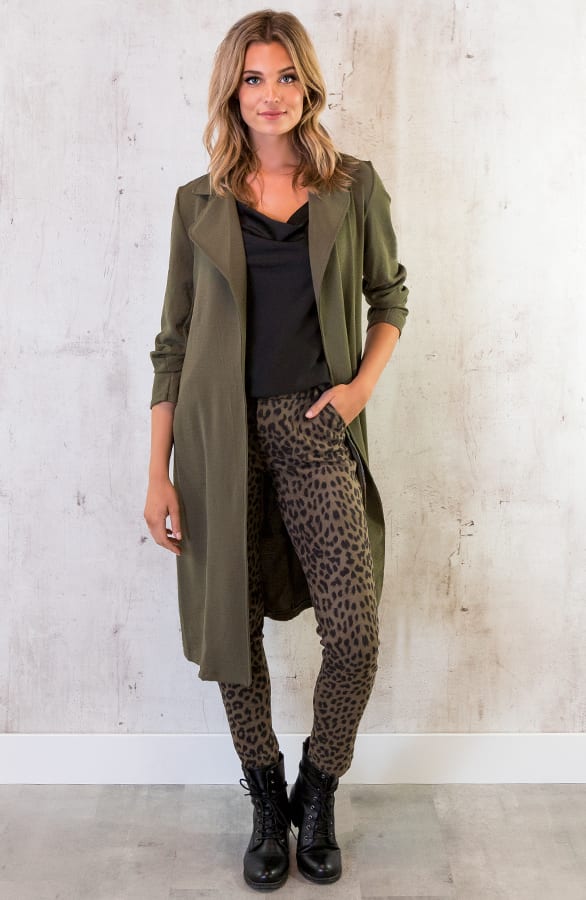 Trenchcoat Dames Legergroen – shoparchief, foto 3
