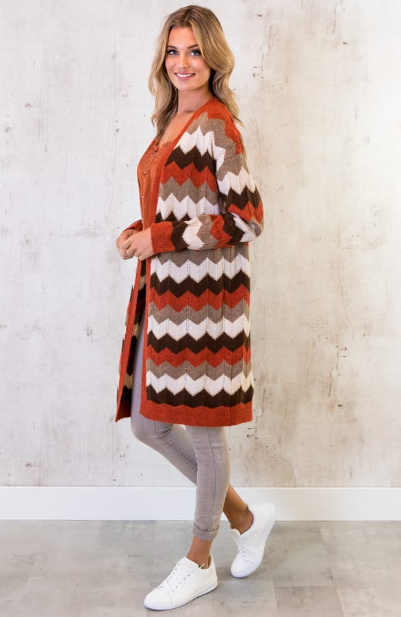 Zigzag Cardigan Terracotta – shoparchief, foto 4