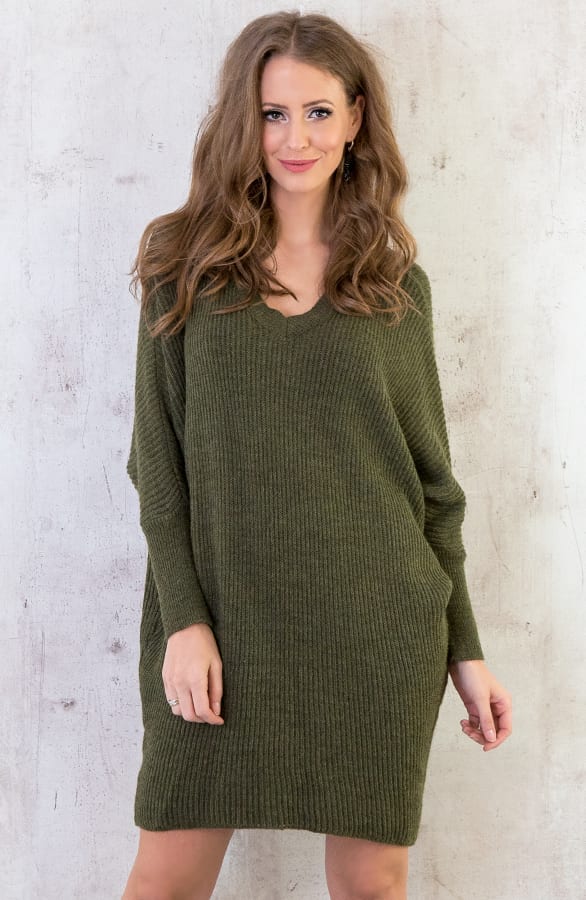 Gebreide Oversized Trui Legergroen – shoparchief, foto 6