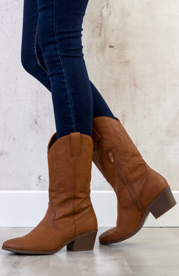 Cowboylaarzen Leer Cognac – shoparchief, foto 2