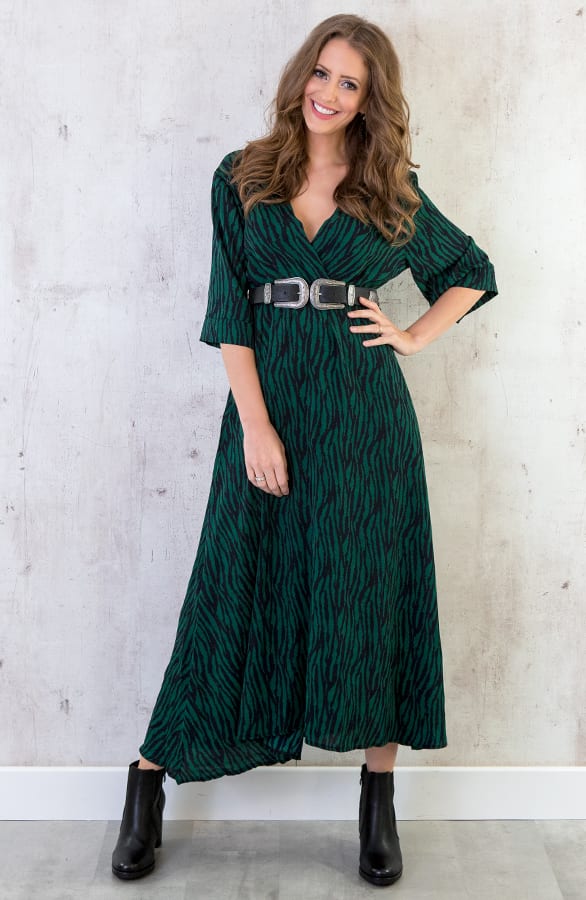 Maxi Jurk Zebraprint Groen – shoparchief, foto 2