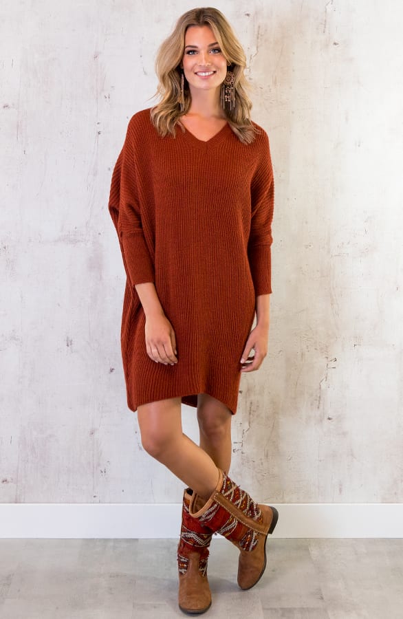 Gebreide Oversized Trui Terracotta – shoparchief, foto 2
