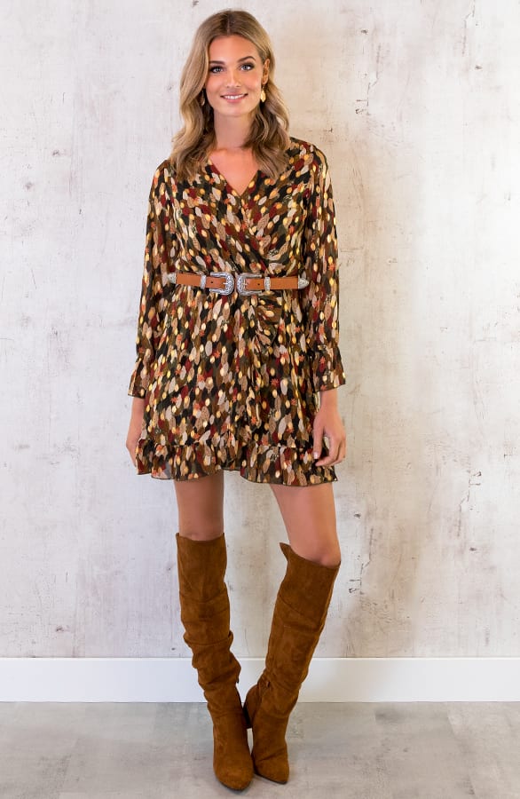 Golden Leaves Jurk Legergroen – shoparchief, foto 7