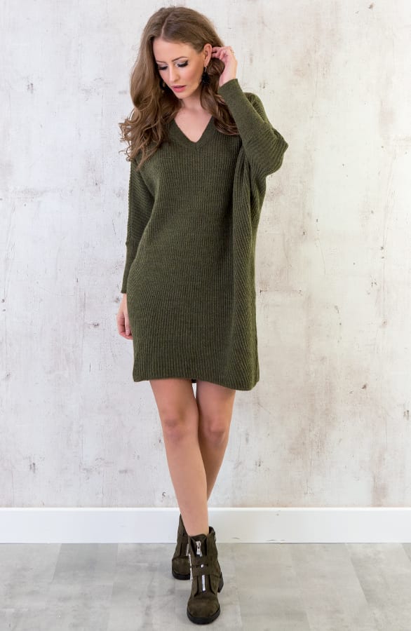Gebreide Oversized Trui Legergroen – shoparchief, foto 2