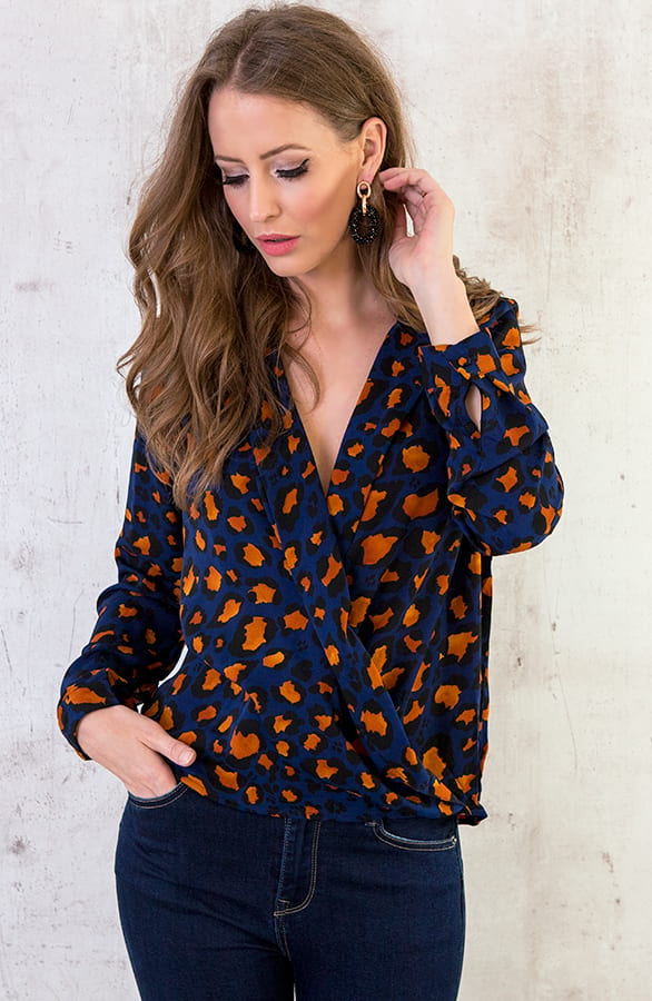 Panter Blouse Overslag Marine – shoparchief, foto 7