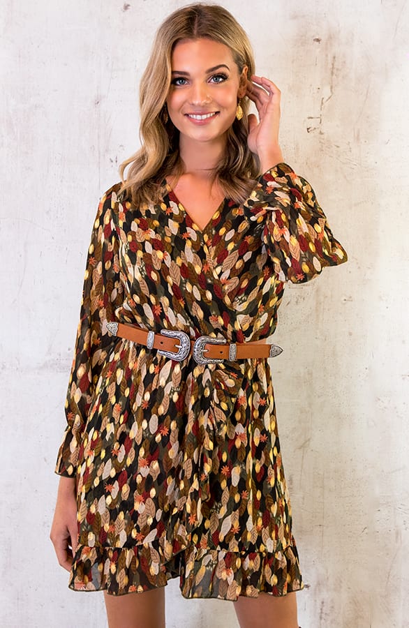 Golden Leaves Jurk Legergroen – shoparchief, foto 2