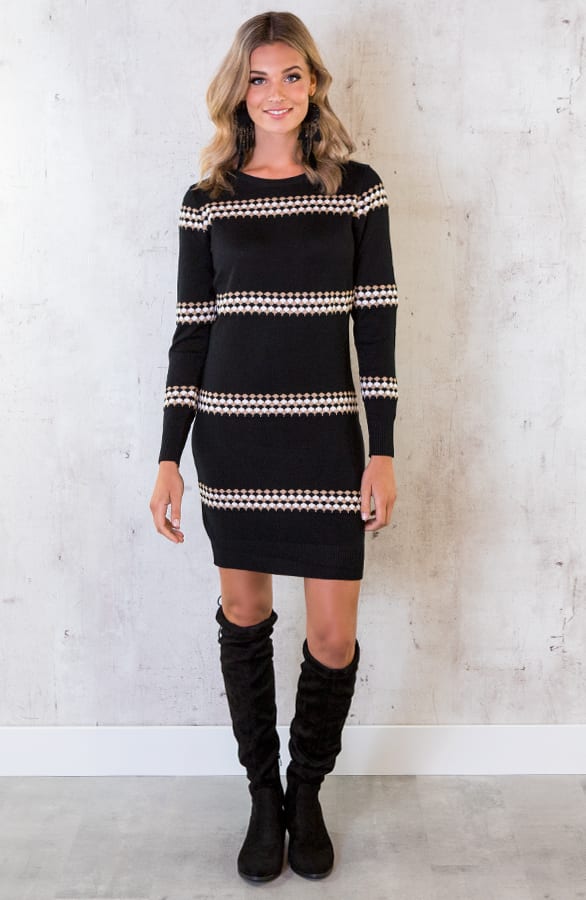 Gestreepte Print Tuniek Zwart – shoparchief, foto 2