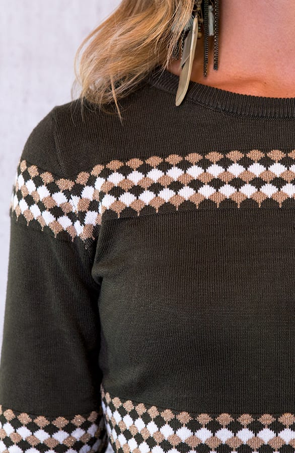 Gestreepte Print Tuniek Legergroen – shoparchief, foto 6