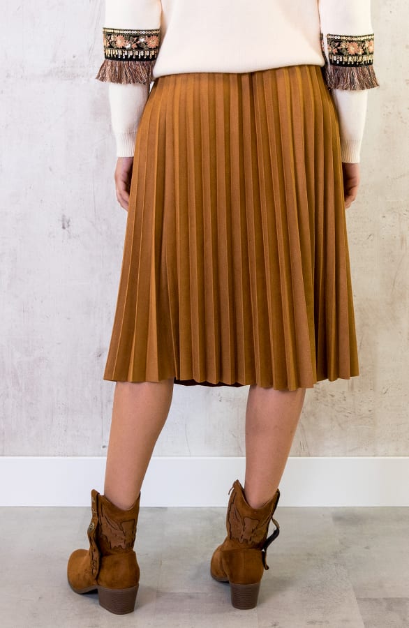 Plisse Rok Suede Camel – shoparchief, foto 6