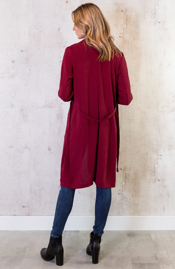 Trenchcoat Dames Bordeaux – shoparchief, foto 6