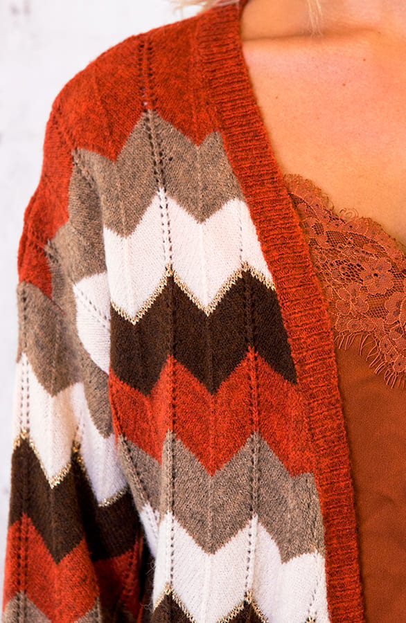 Zigzag Cardigan Terracotta – shoparchief, foto 6