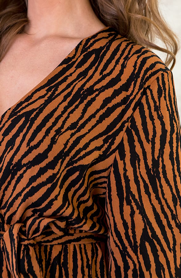 Maxi Jurk Zebraprint Cognac – shoparchief, foto 4