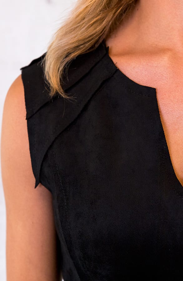 Suede Jurk Rits Zwart – shoparchief, foto 7