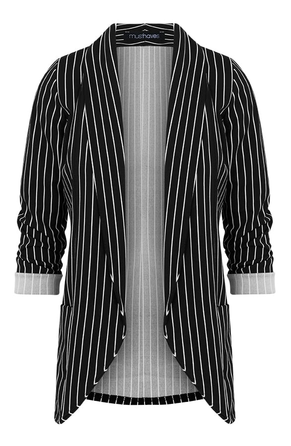 Basic Blazer Gestreept Zwart – shoparchief, foto 1