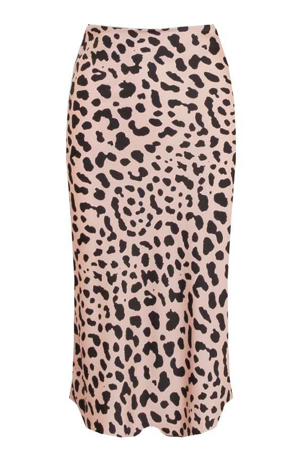 Cheetah Rok Zijde Beige – shoparchief, foto 1