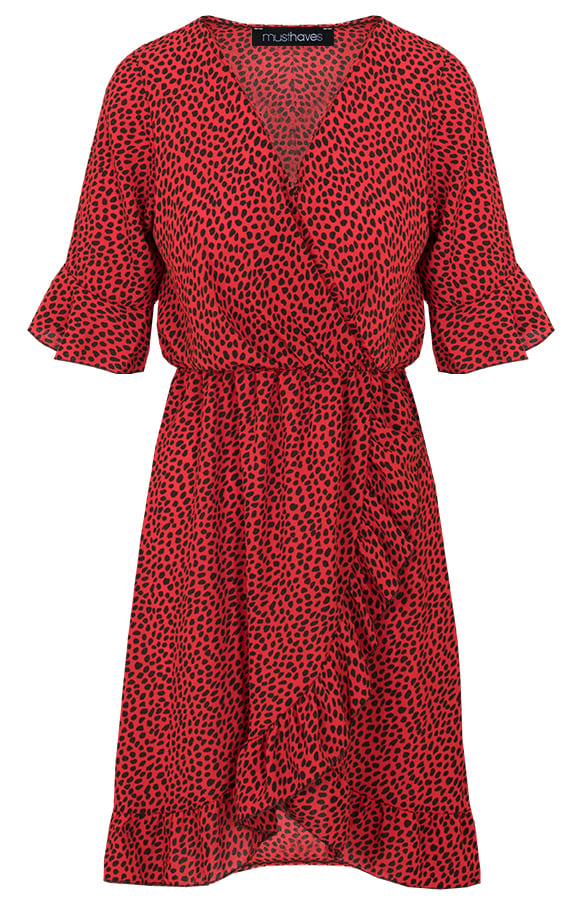 Jurk Cheetah Dames Rood – shoparchief, foto 1