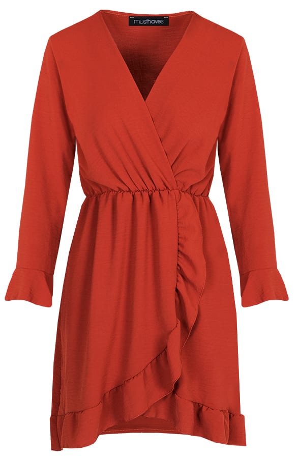 Jurk Met Overslag Terracotta – shoparchief, foto 1