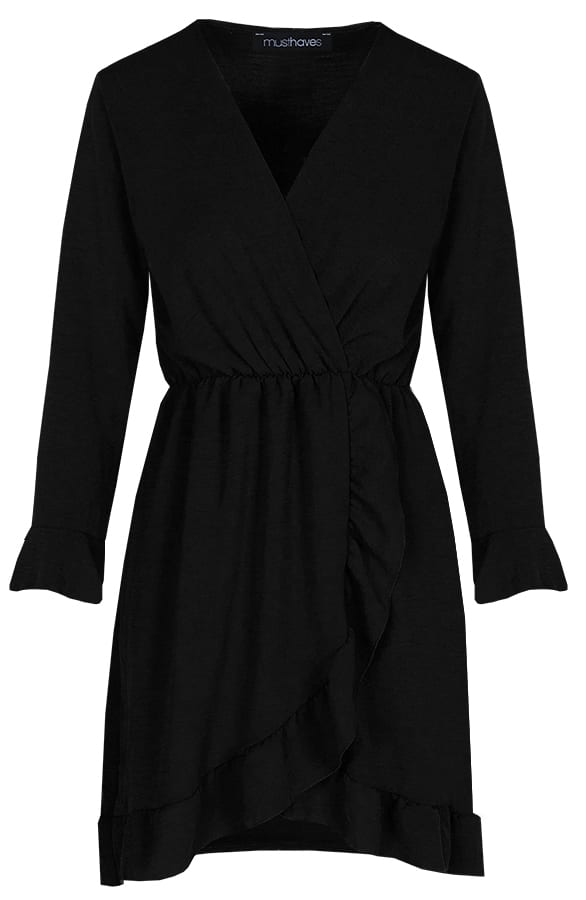 Jurk Met Overslag Zwart – shoparchief, foto 1