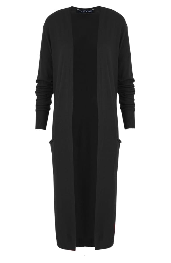 Long Jersey Cardigan Black – shoparchief, foto 1